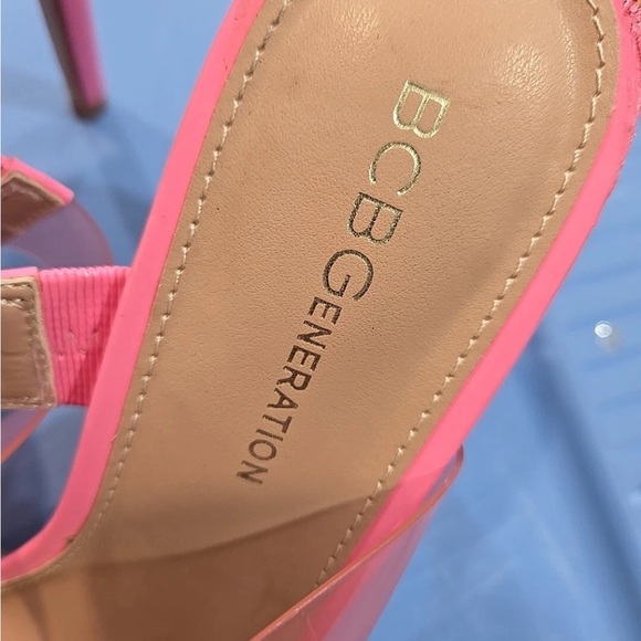 BCBGeneration Pink Heels Sleek Pointed-Toe Mules - Picture 5 of 6